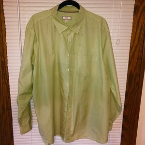 Old Navy button down - spring green thin stripe 2x